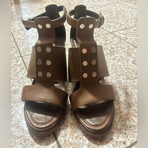 rag & bone Brown Leather Studded Sandals